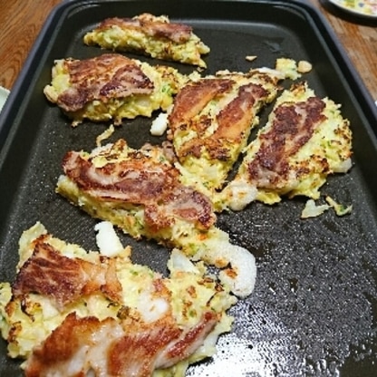 焼いてる途中です。フワフワで美味しかったです(^-^)